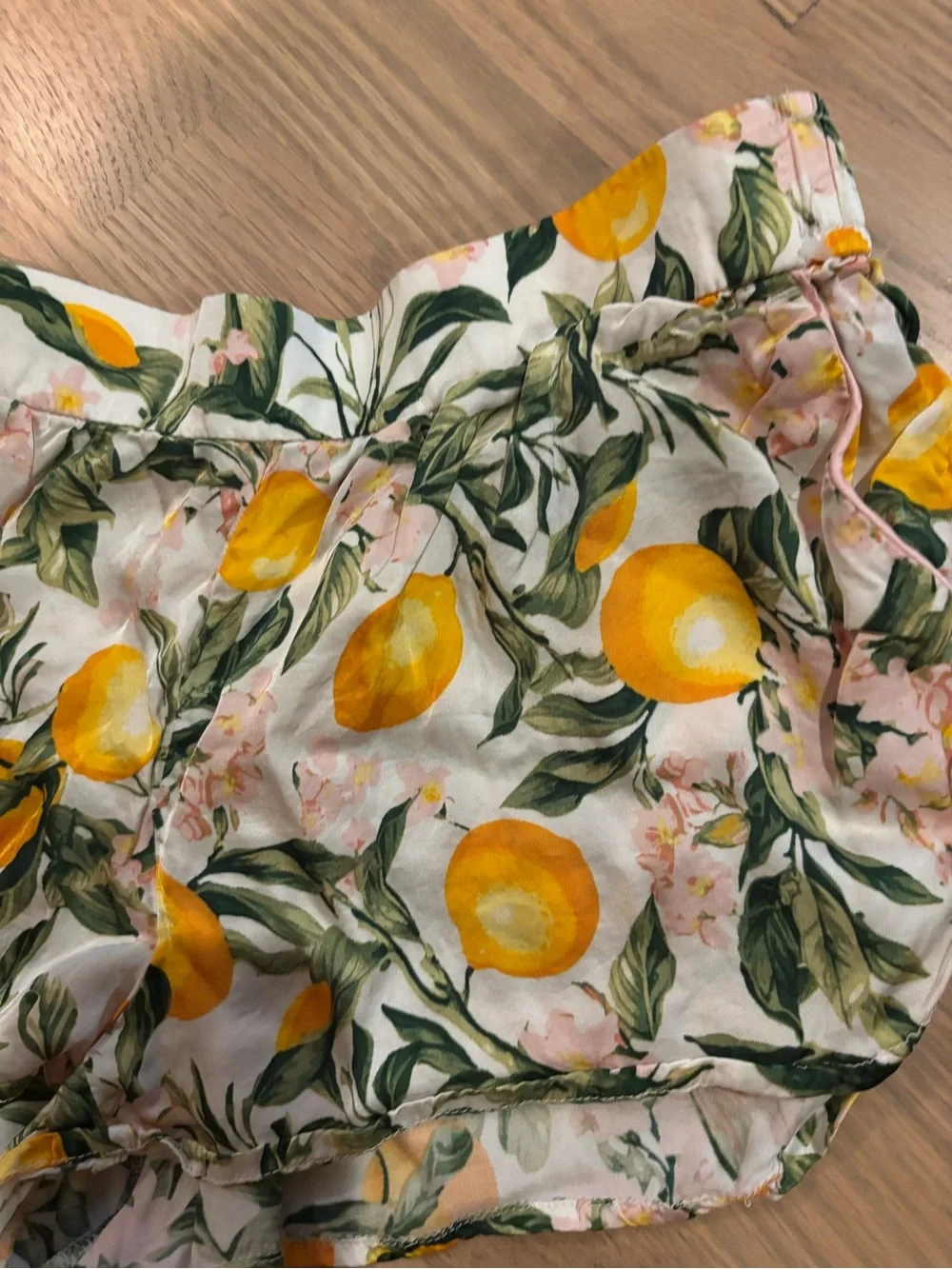 Anthropologie Women’s Lemon Print Silky Pajama Short Shorts XXS